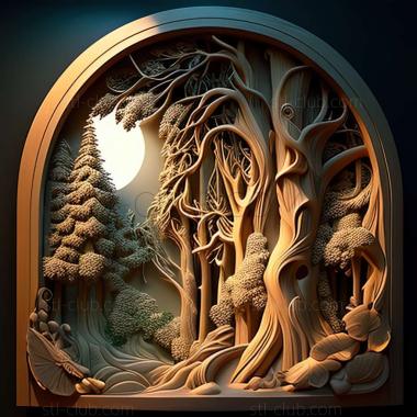 3D model fantasy forest (STL)